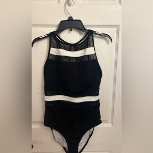Anne Cole Black and White One Piece Swimsuit - Size 12